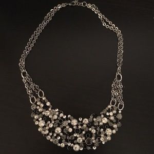 The Limited Rhinestone and Pearl Bib Necklace